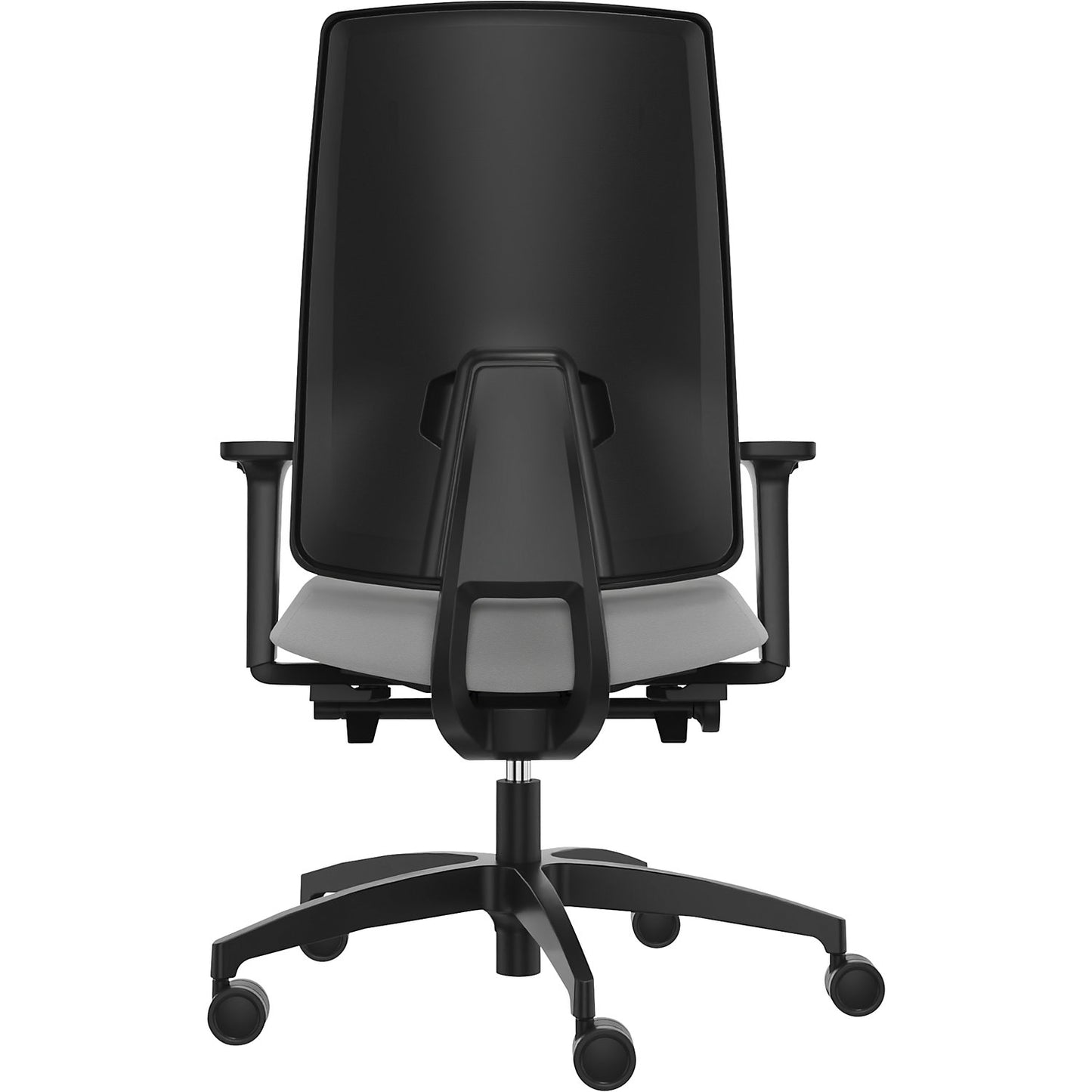 INDEED office swivel chair, with counterpressure adjustment, upholstered backrest in platinum grey.