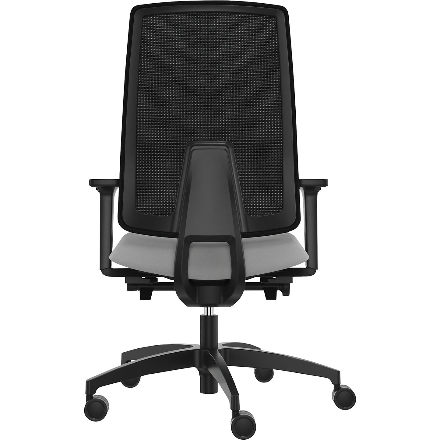 INDEED office swivel chair, with counterpressure adjustment, mesh backrest in platinum grey.