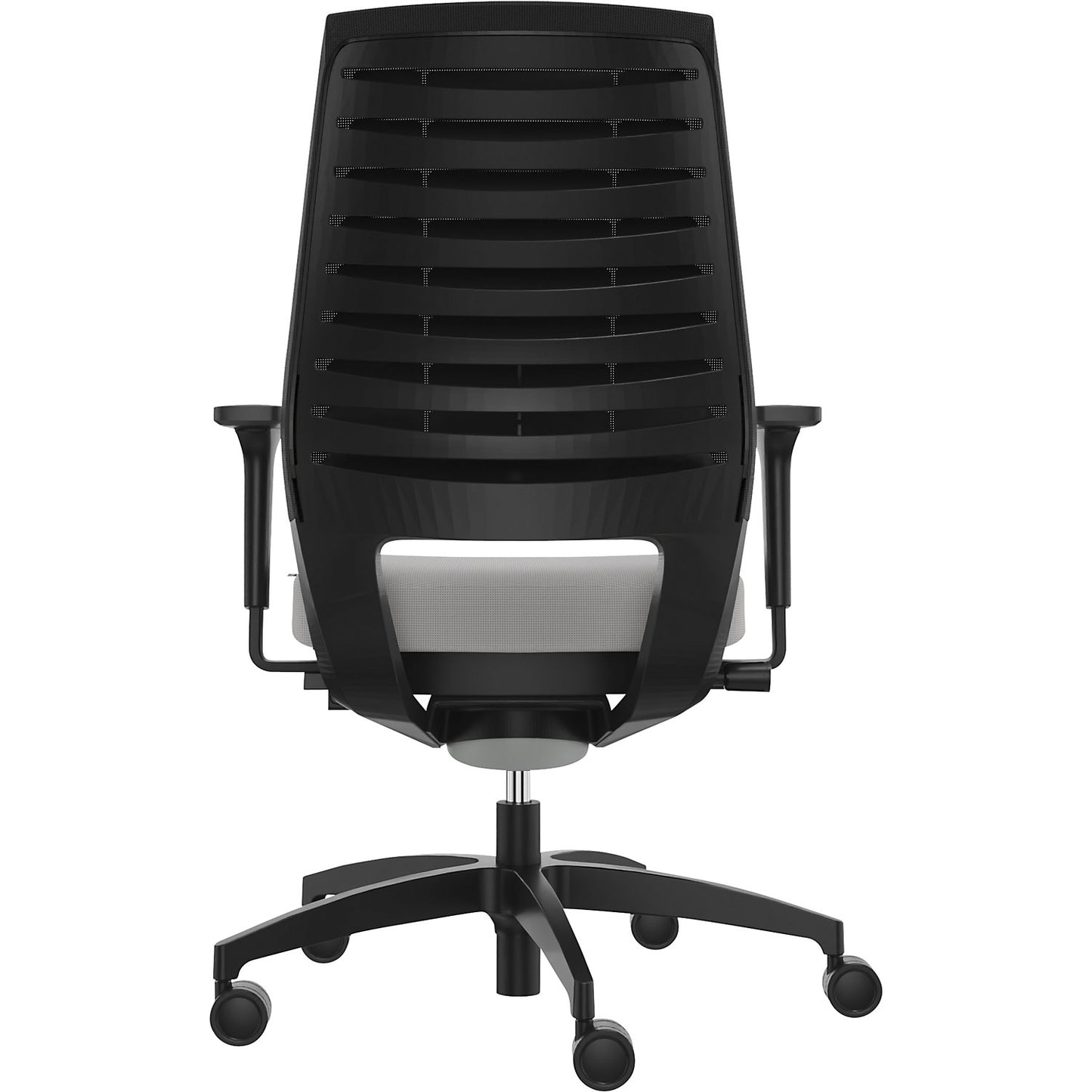 X-Code office swivel chair, with mesh back rest, platinum grey.