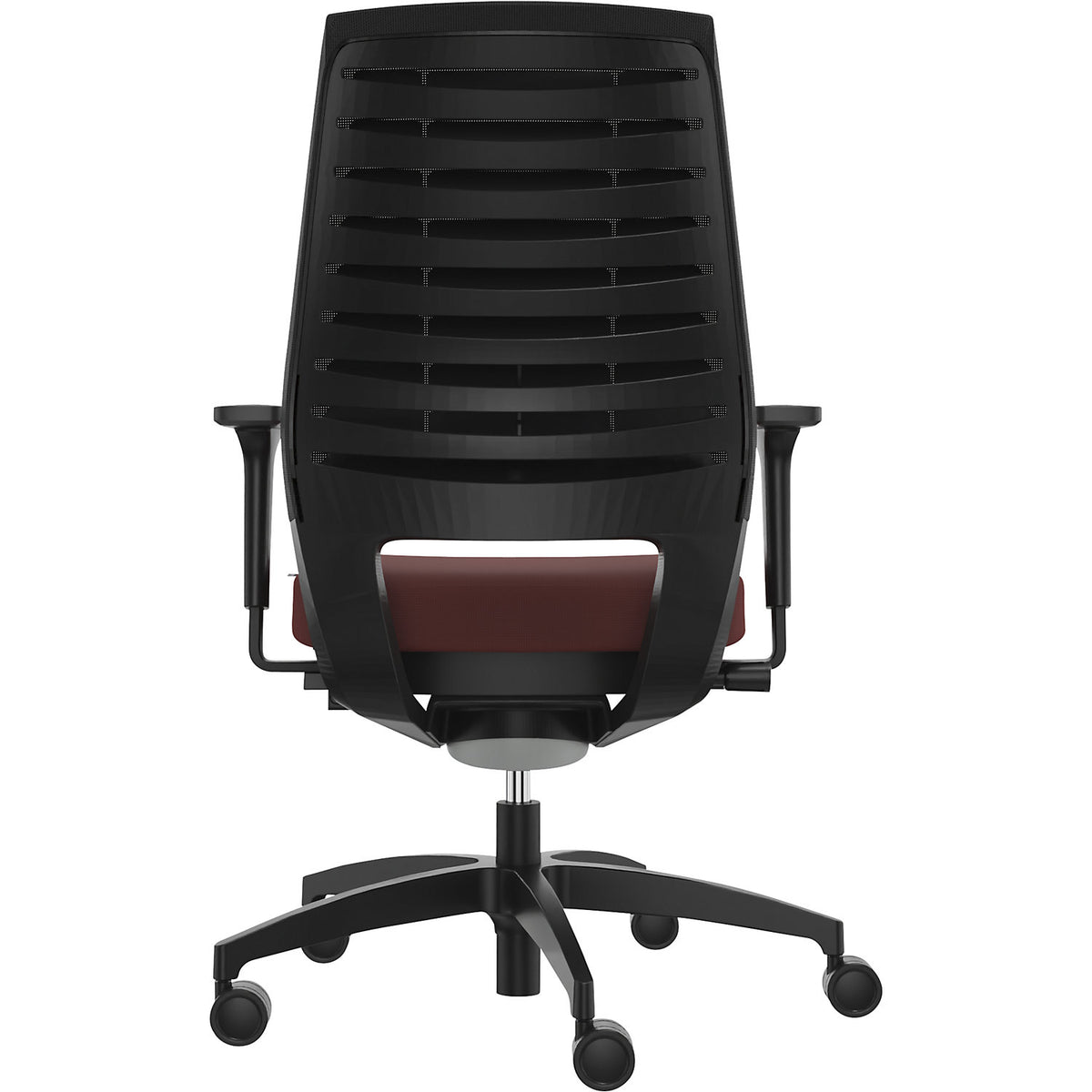 X-Code office swivel chair, with mesh back rest, ruby red.