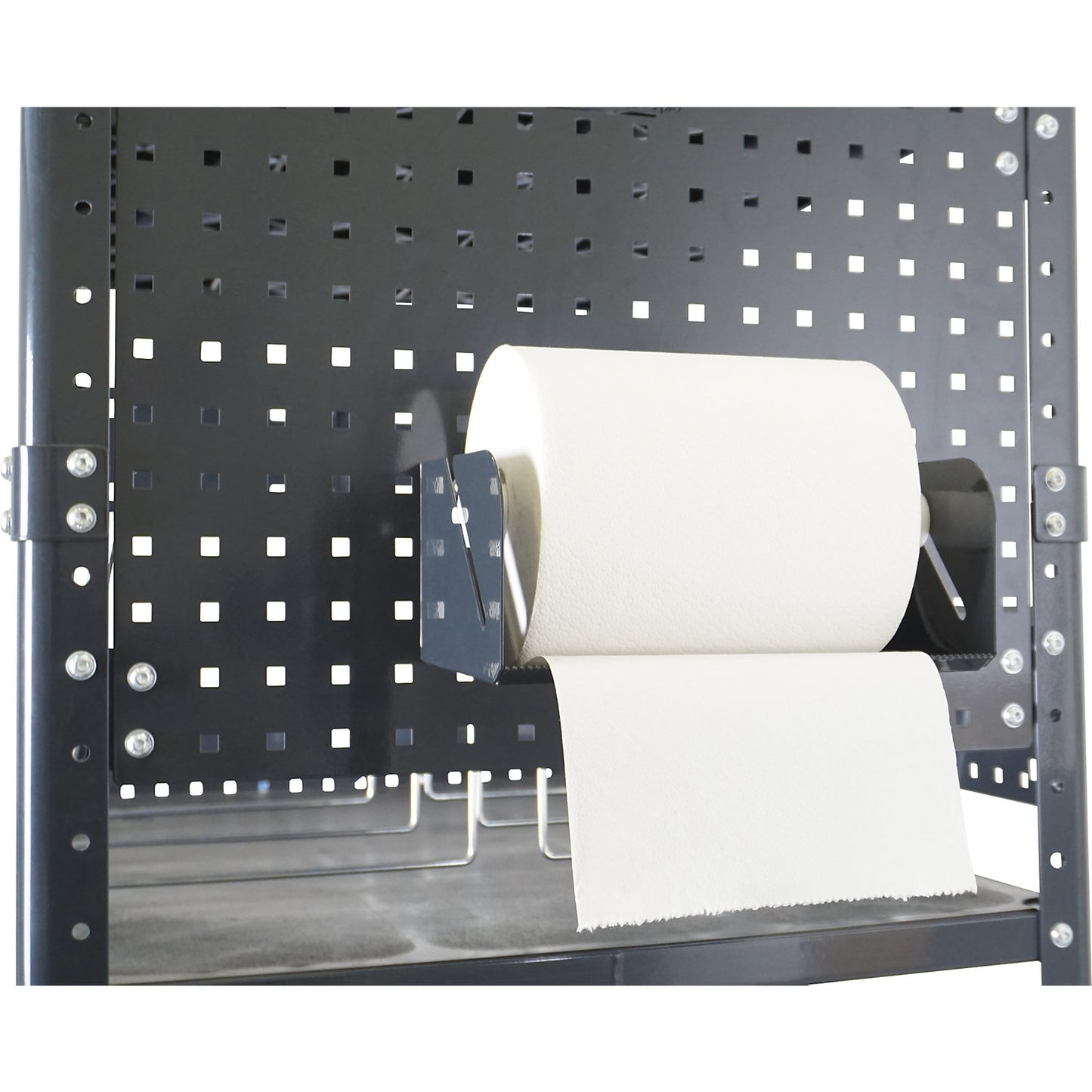 Paper roll holder, for perforated panel, paper roll width up to 270 mm, charcoal.