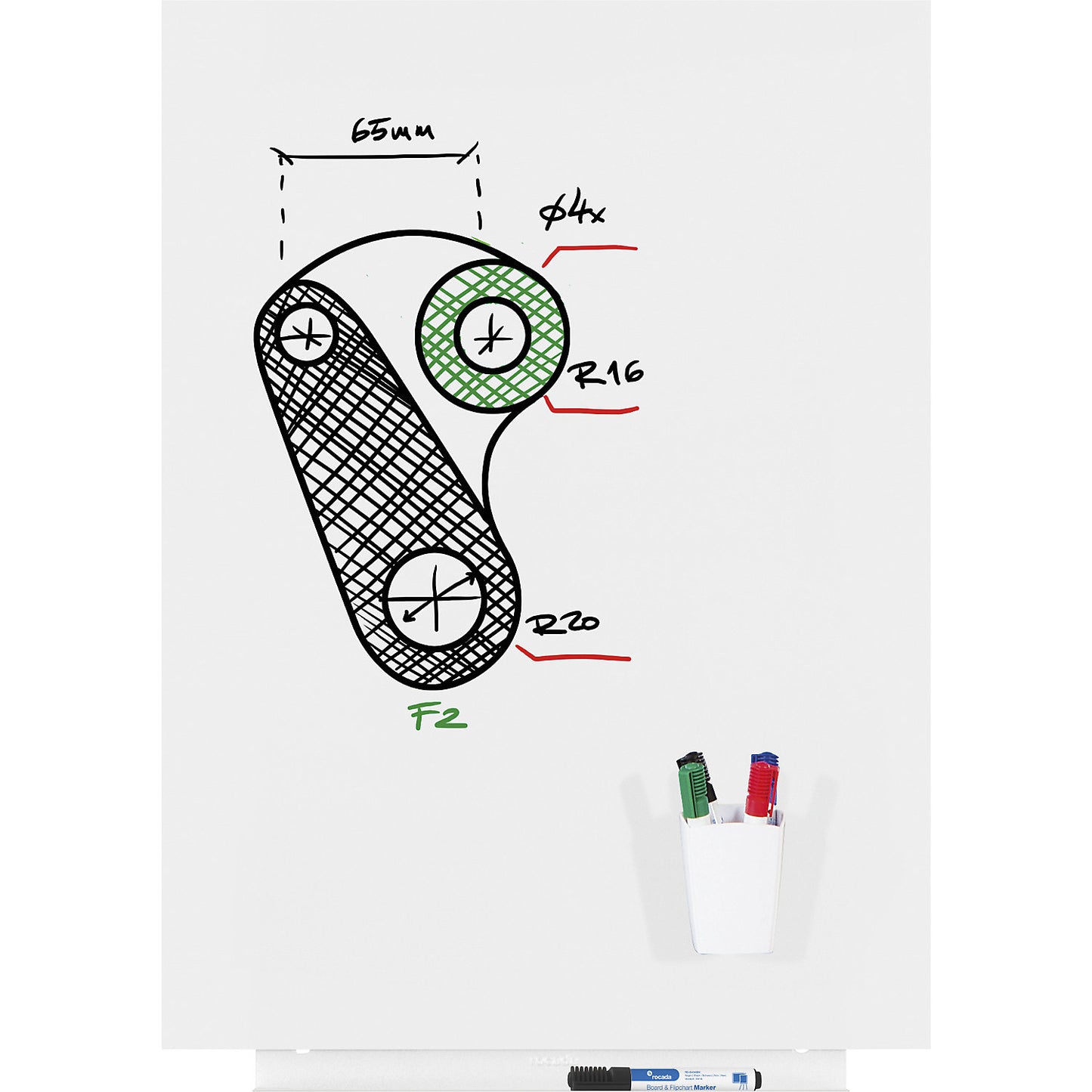 Skincolor whiteboard, BASIC version - sheet steel, painted, WxH 750 x 550 mm, white.
