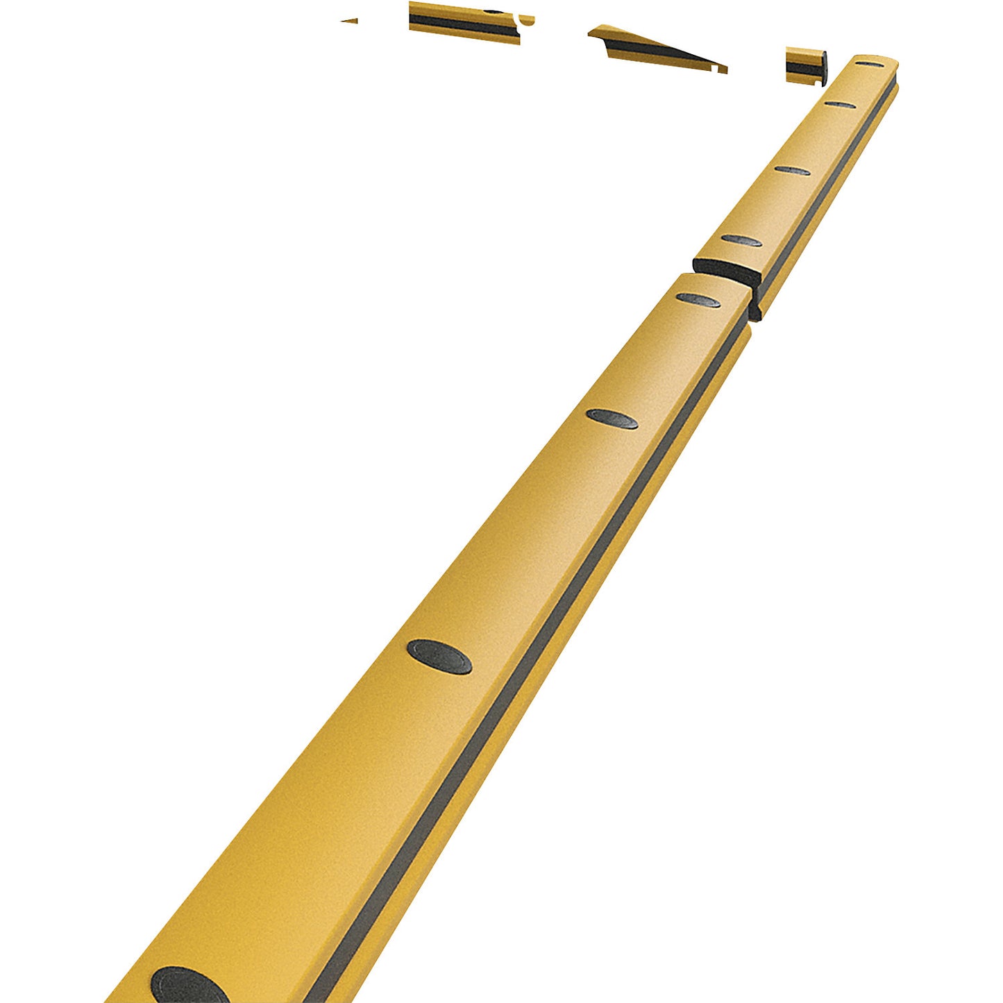 Floor rail barrier, yellow / black, HxWxL 120 x 120 x 1000 mm.