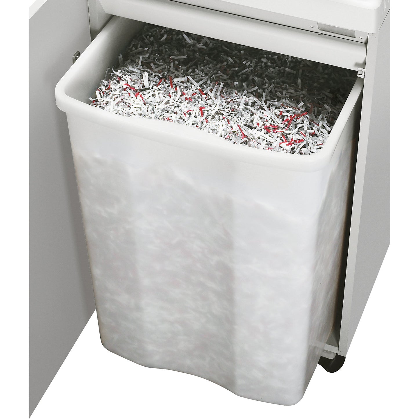 2604 CC document shredder with oiler, collection capacity 100 l, particles, 2 x 15 mm.