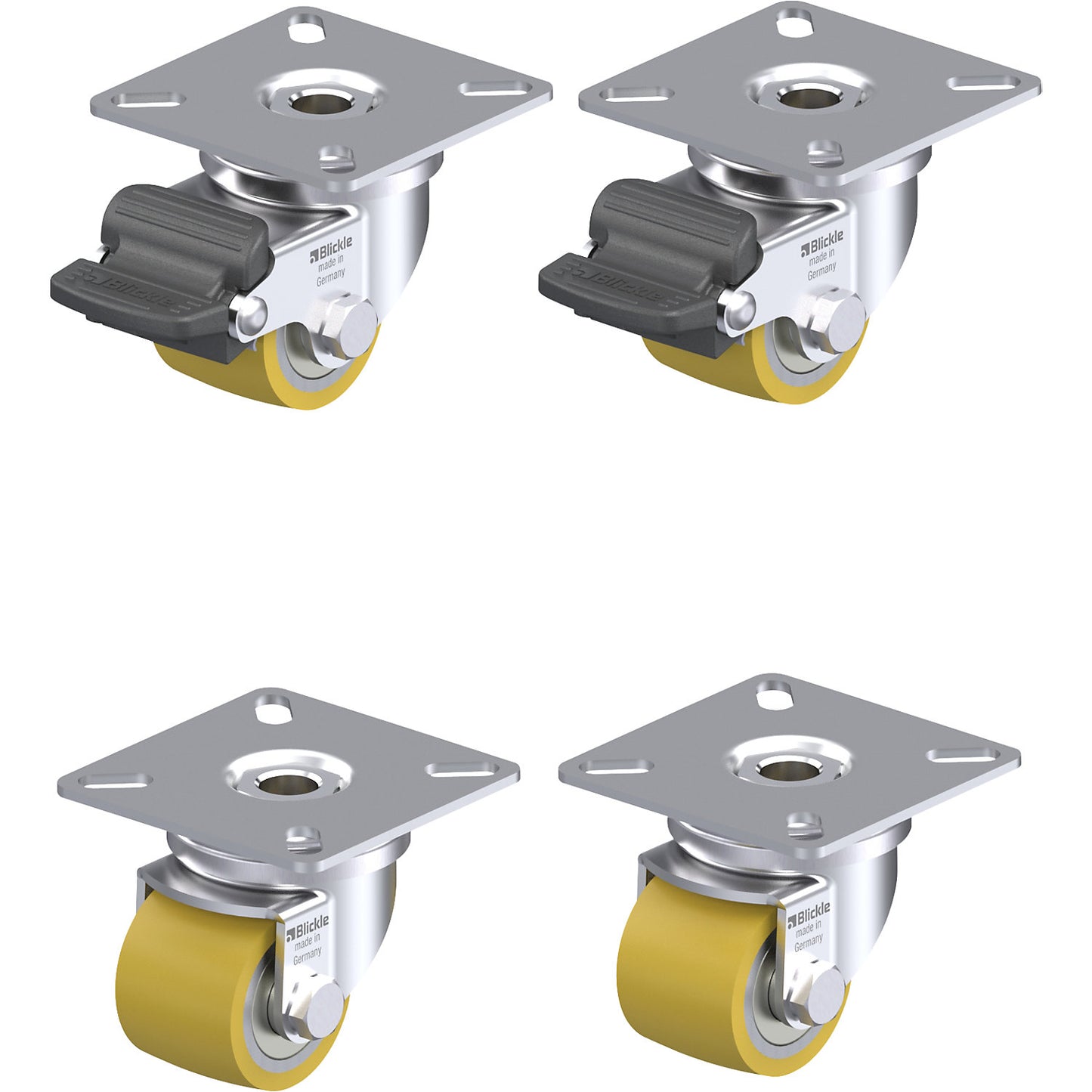 LPA-VSTH 35K castor set, max. load 100 kg, wheel Ø 35 mm.