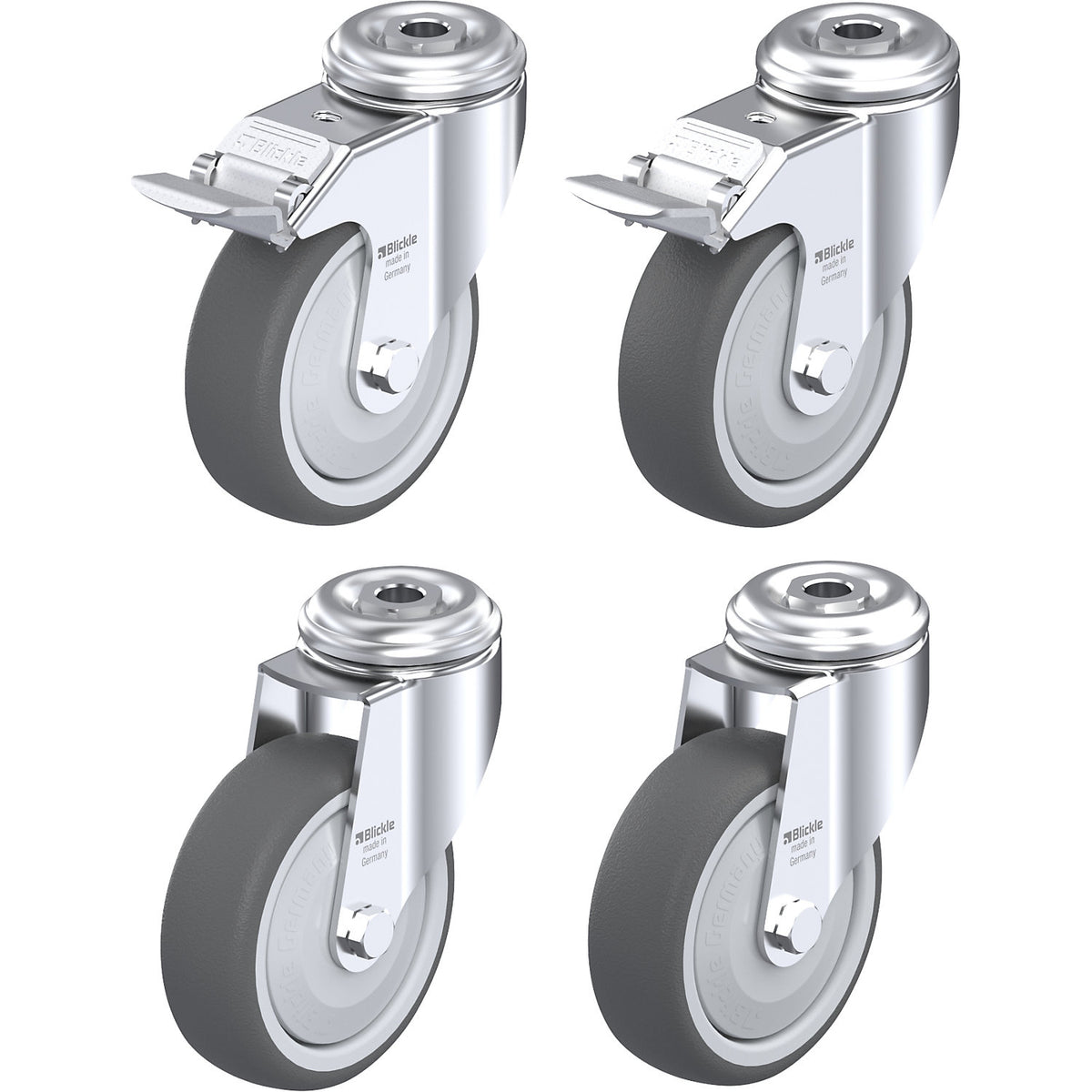 LKRA-PATH 101KF castor set, max. load 120 kg, wheel Ø 100 mm.