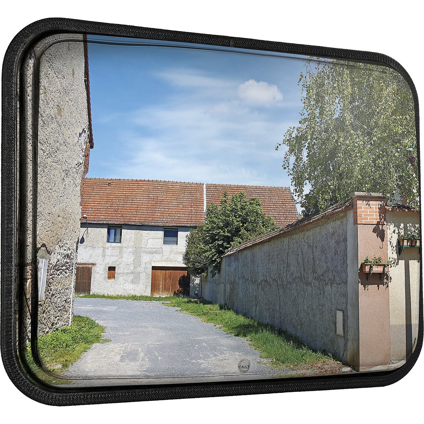 Multi-purpose mirror, 2 directions, rectangular, HxW 600 x 800 mm, stainless steel.