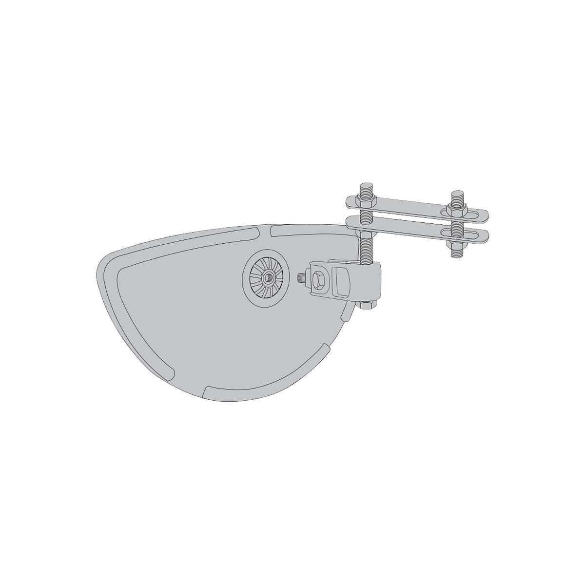 Rear-view mirror for forklift, front, made of P.A.S.®, HxW 288 x 288 mm.