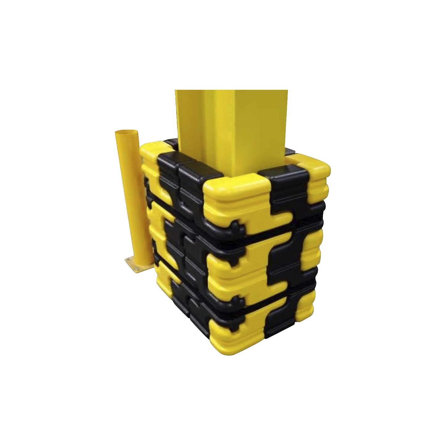Column protection, modularly adaptable, from 200 x 200 - 300 x 300 mm.