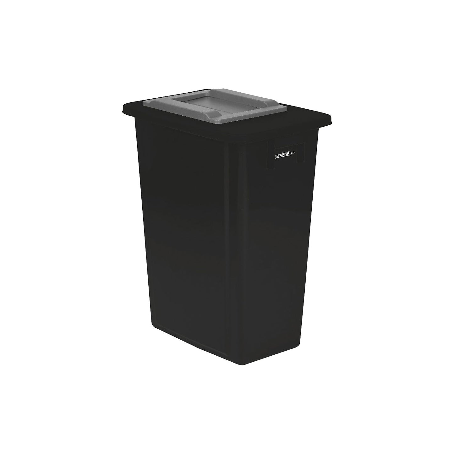 Recyclable waste collector, single collector, 60 l, black frame, lid with swing opening.