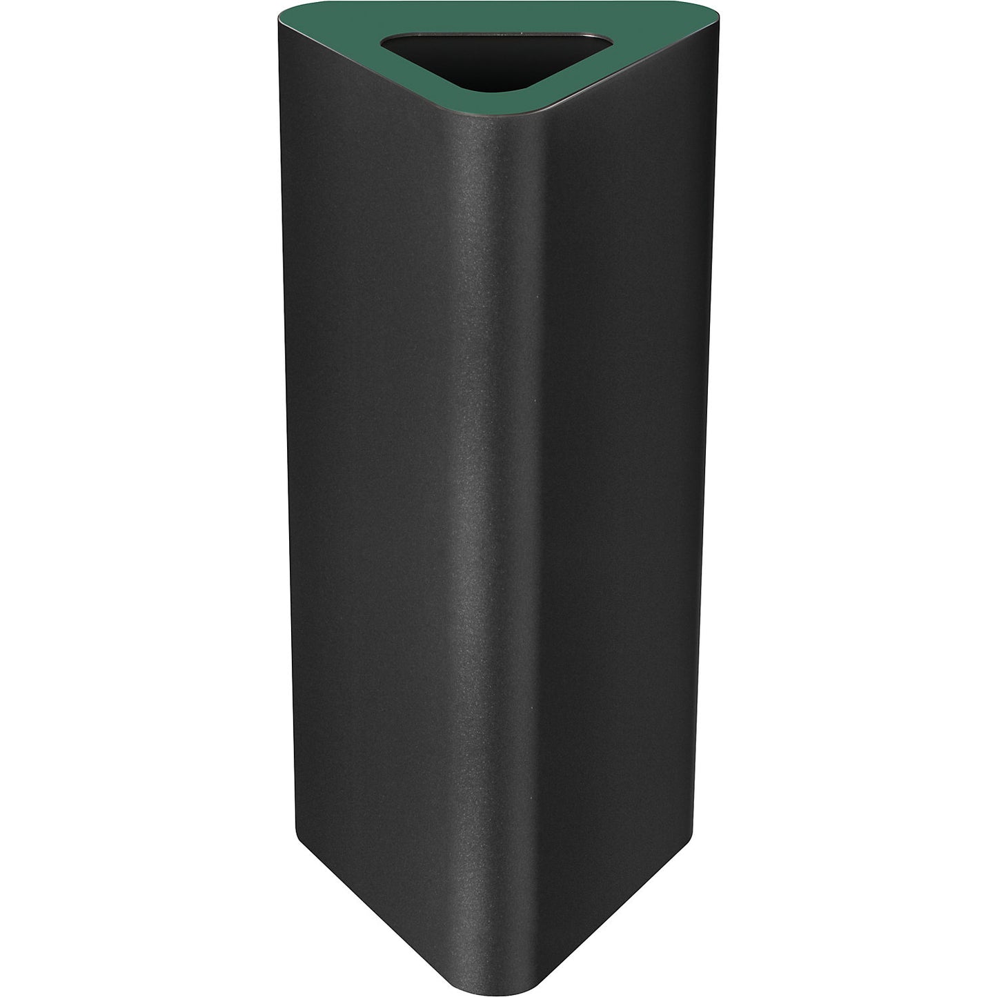 Pure recyclable waste collector, triangular, capacity 60 l, black / green.
