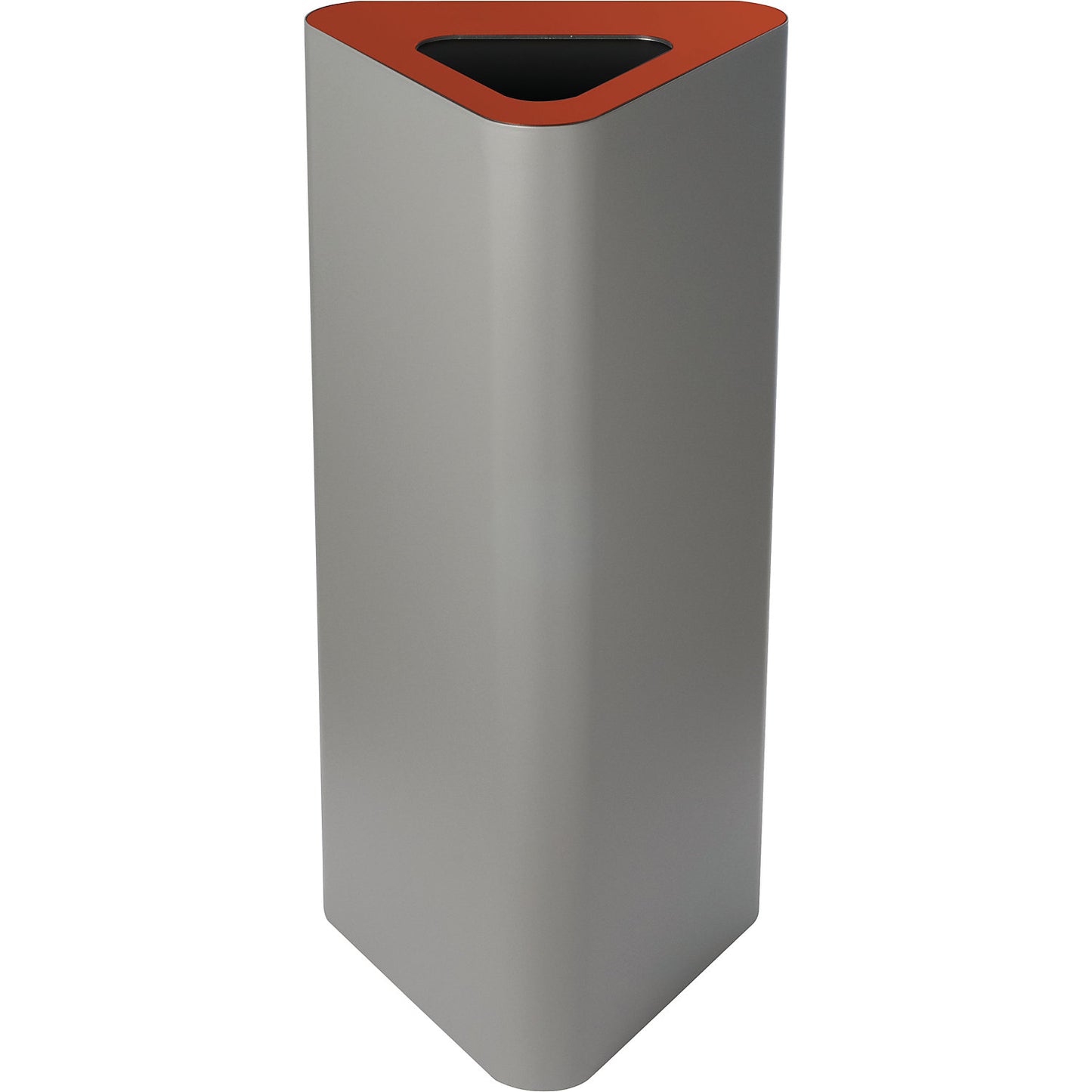 Pure recyclable waste collector, triangular, capacity 60 l, grey / red.