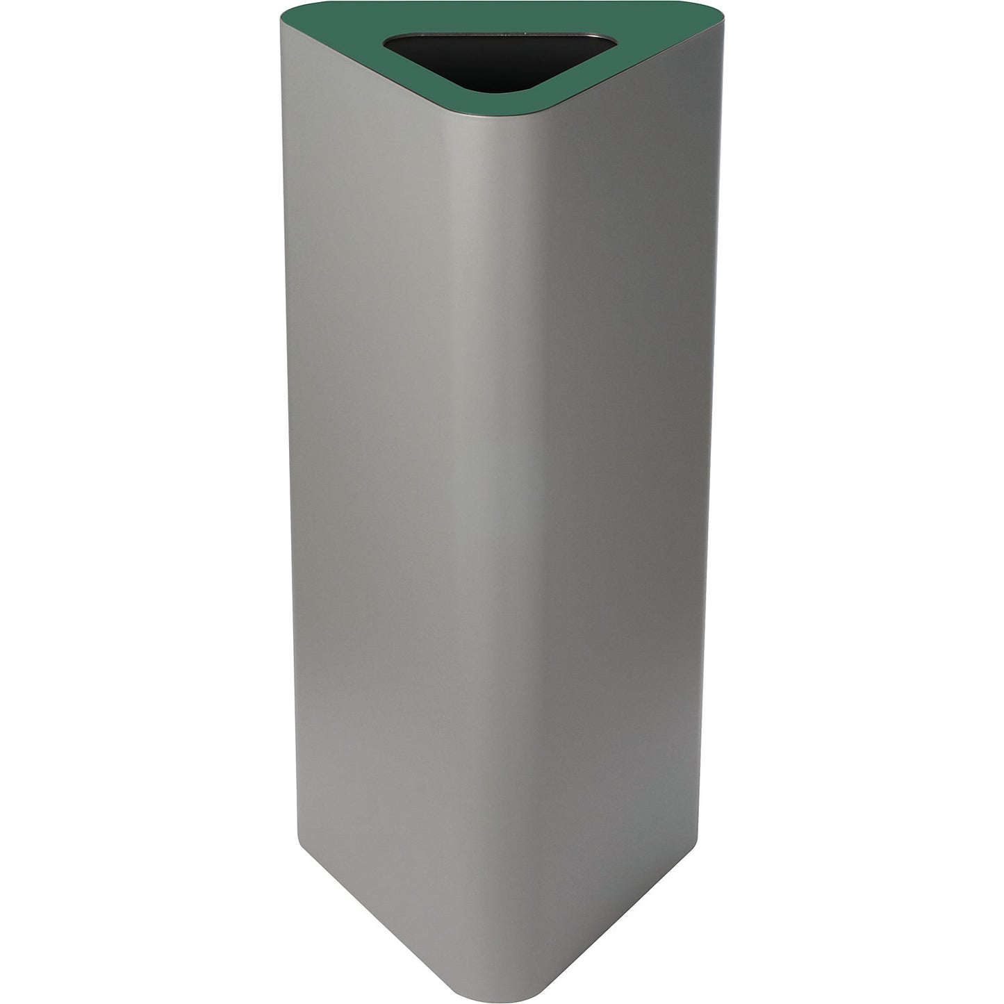 Pure recyclable waste collector, triangular, capacity 60 l, grey / green.