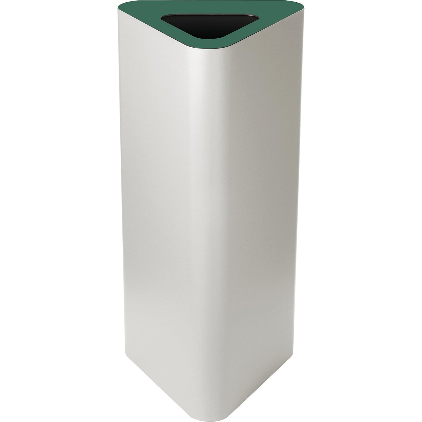 Pure recyclable waste collector, triangular, capacity 60 l, white / green.