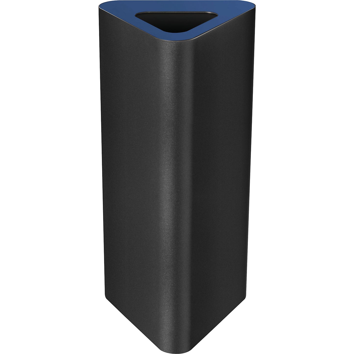 Pure recyclable waste collector, triangular, capacity 60 l, black / blue.