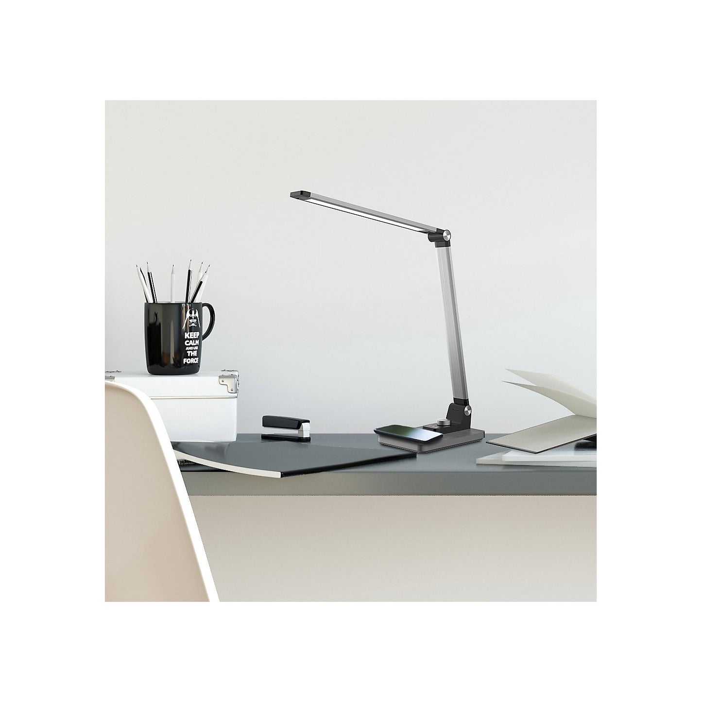 JOA LED desk lamp, 800 lm, metallic grey.