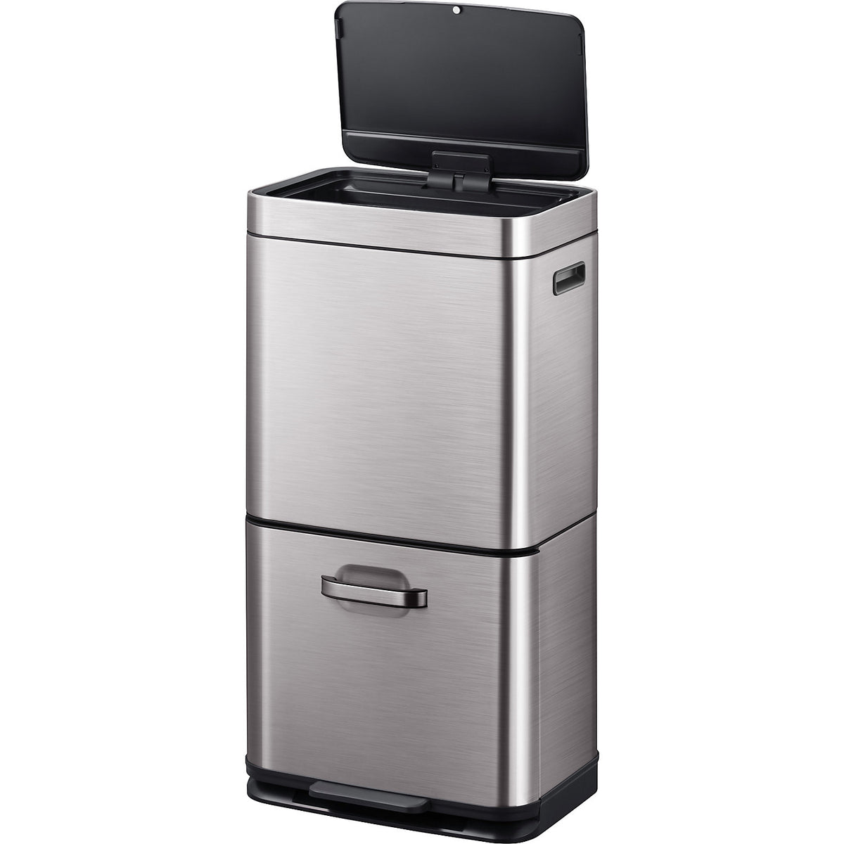 Waste bin with sensor, stainless steel, capacity 35+25 l, hands-free.