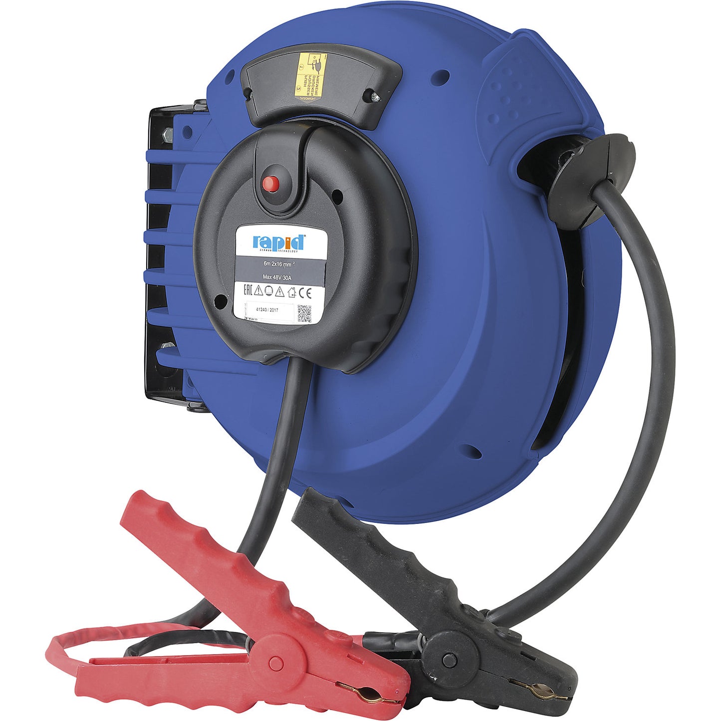 Cable reel with battery clamps, battery charge, cable length 600 mm.