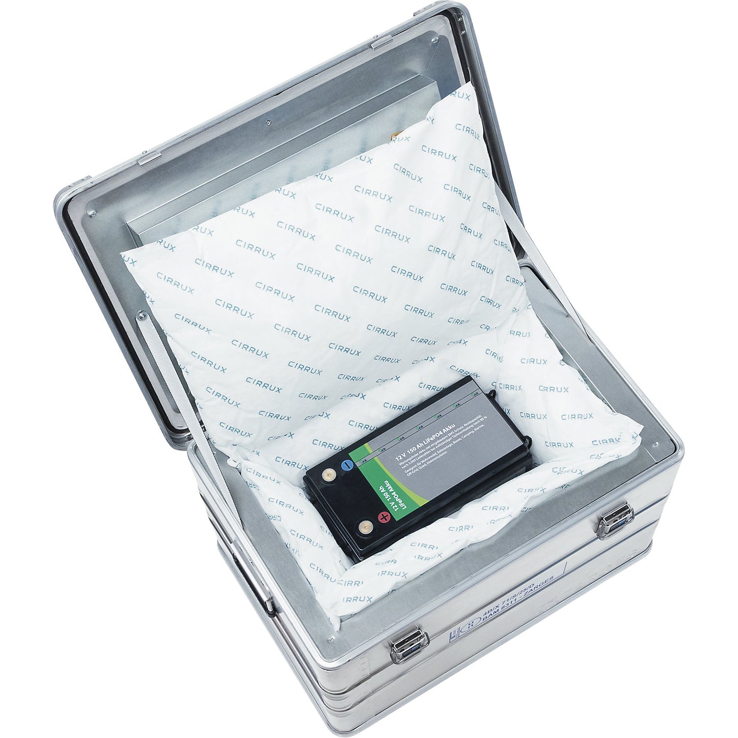 AKKU SAFE UNIVERSAL safety container, LxWxH 740 x 510 x 410 mm, aluminium.