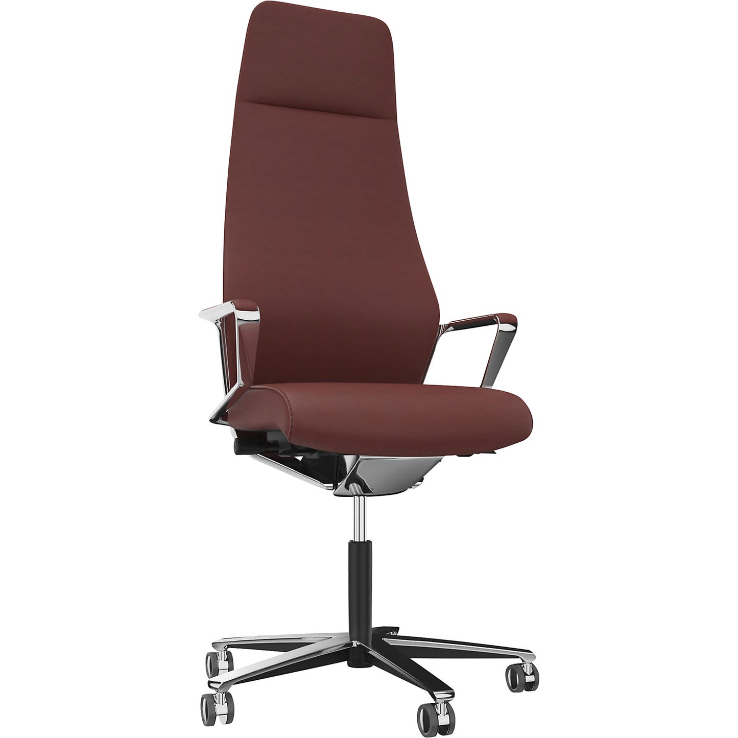 Signo 0185 ZÜCO Premium F leather office chair, upholstered backrest, shiraz red.