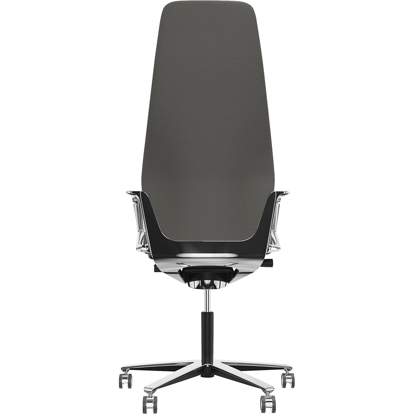 Signo 0185 ZÜCO Premium F leather office chair, upholstered backrest, stone grey.