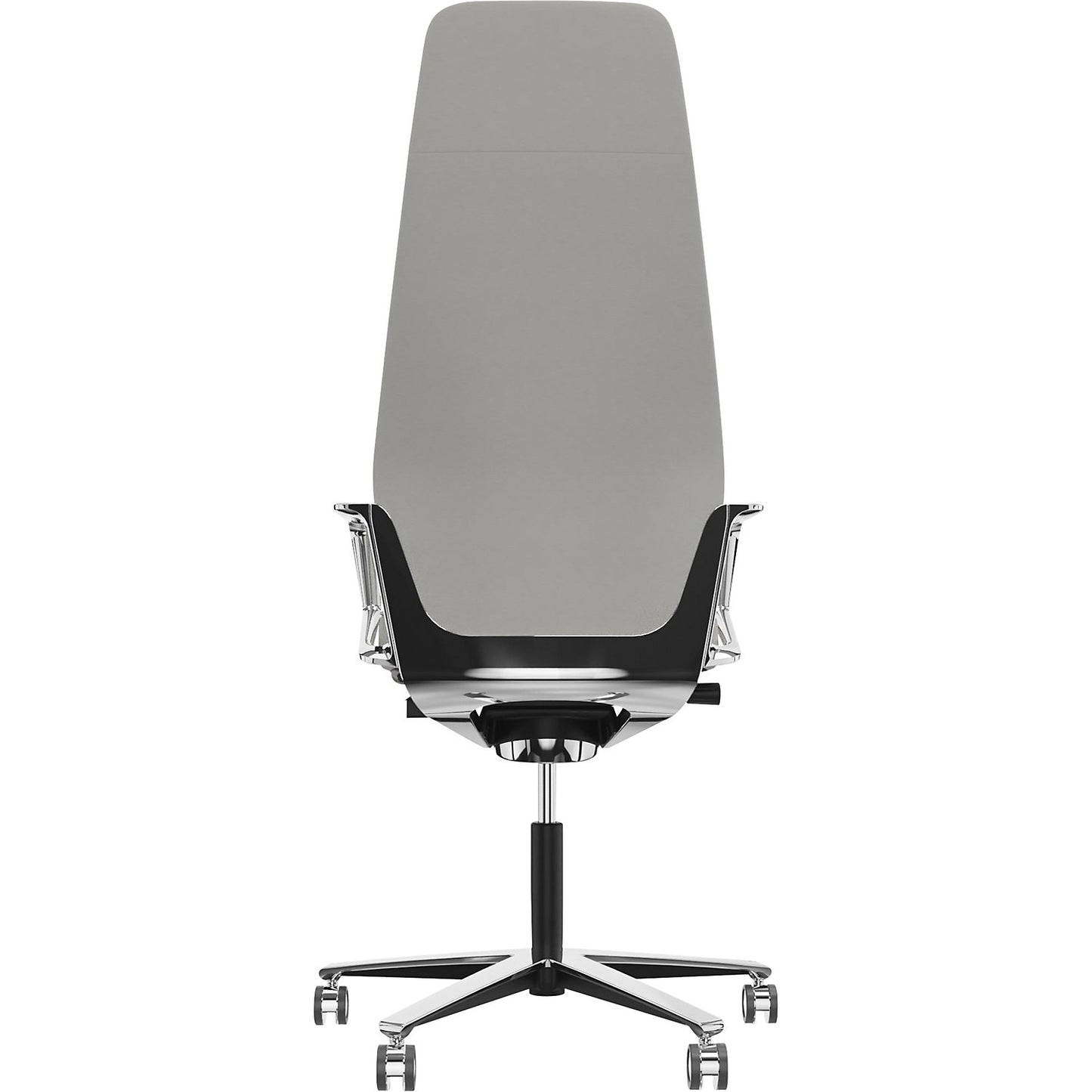 Signo 0185 ZÜCO Premium F leather office chair, upholstered backrest, platinum grey.