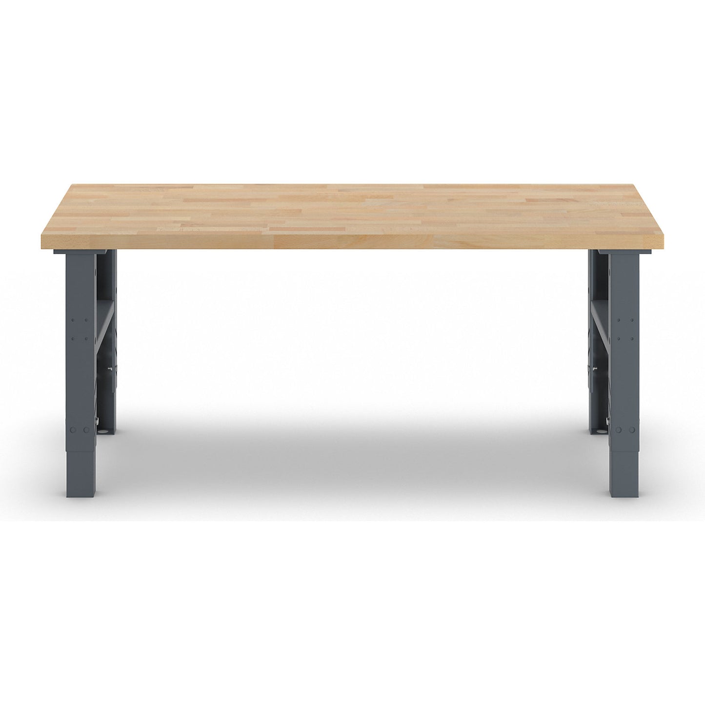 Workbench, modular system, height 740 - 1000 mm, WxD 2000 x 800 mm, solid beech worktop.
