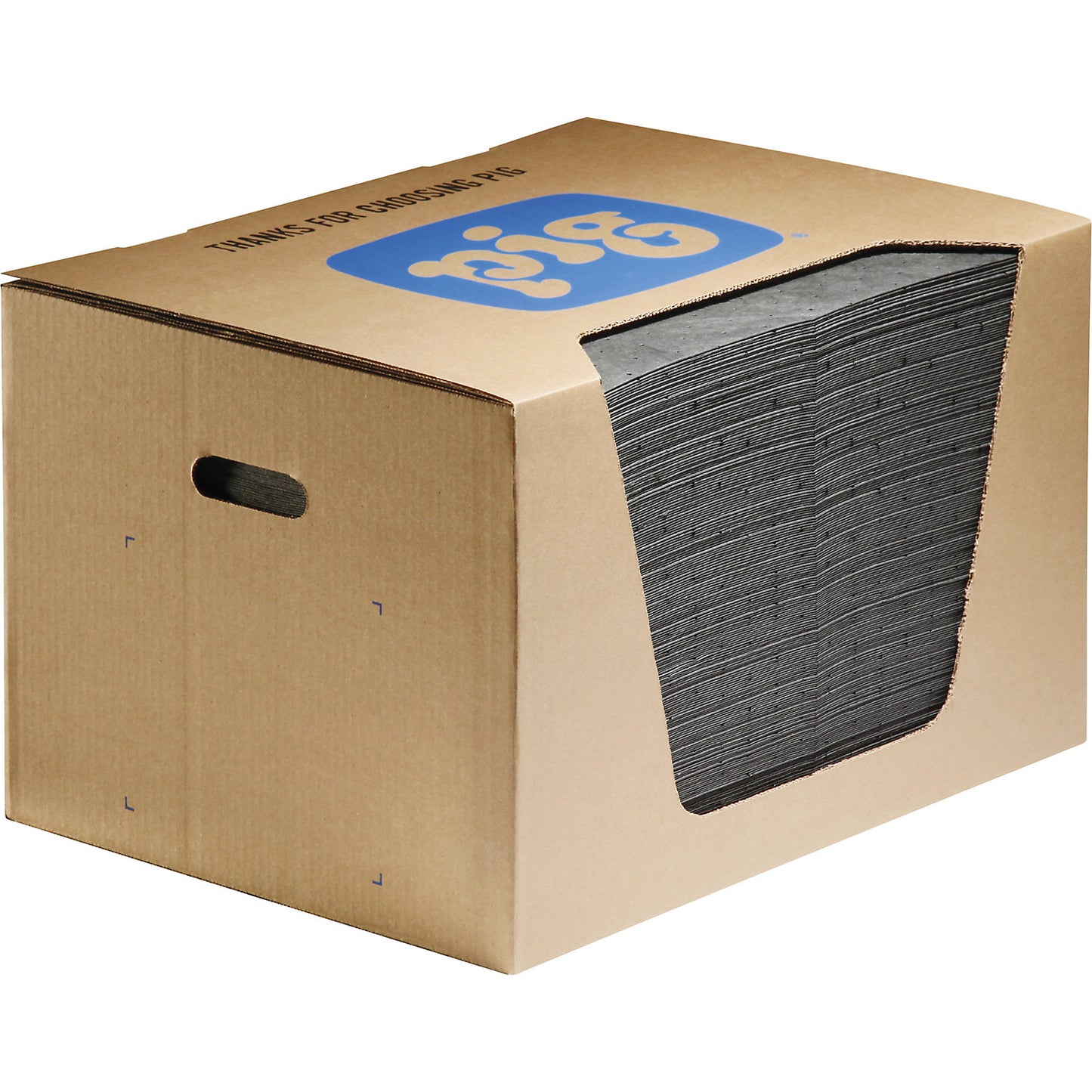 Universal absorbent mat, dispenser box, heavy-weight version, pack of 100 pieces, WxL 380 x 510 mm.
