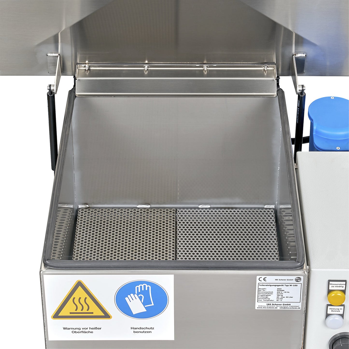 Parts cleaner and immersion bath, load capacity 100 kg, HxWxD 929 x 790 x 490 mm.