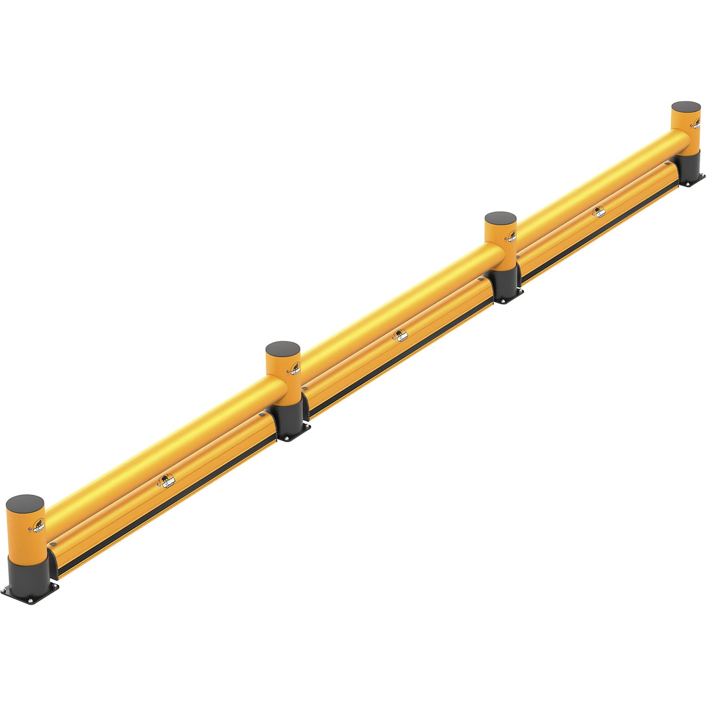 Impact protection barrier, single plank with floor barrier, length 4000 mm.