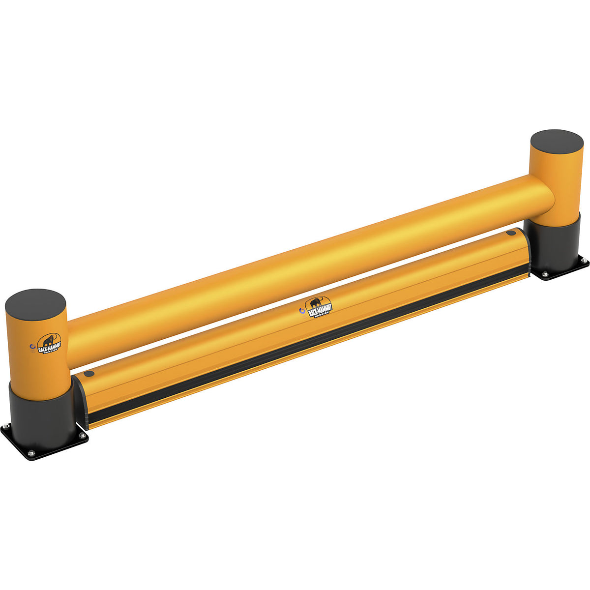 Impact protection barrier, single plank with floor barrier, length 2000 mm.