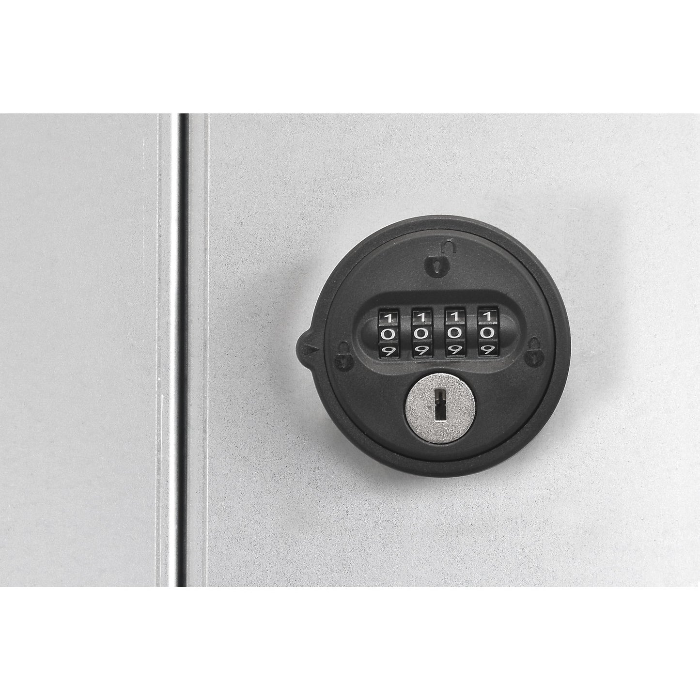 Hinged door, rotary latch, HxW 500 x 1000 mm, light grey.