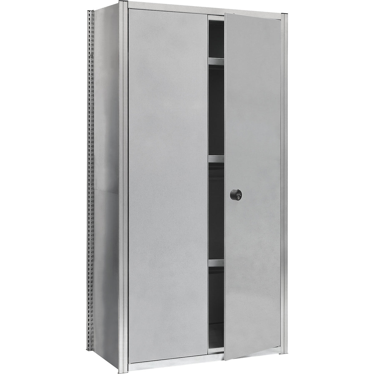 Hinged door, rotary latch, HxW 2000 x 1300 mm, zinc plated.