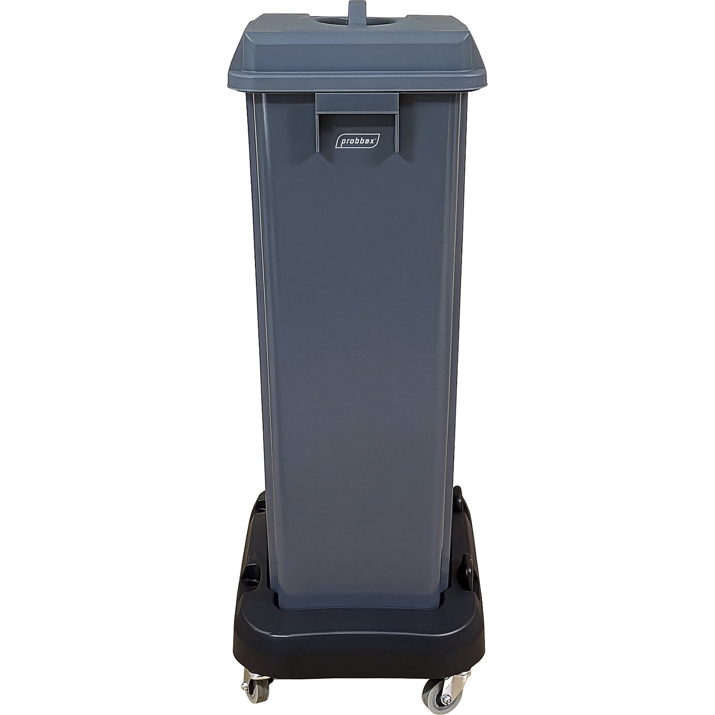 Recycling collector with trolley, grey lid, 80 litres.