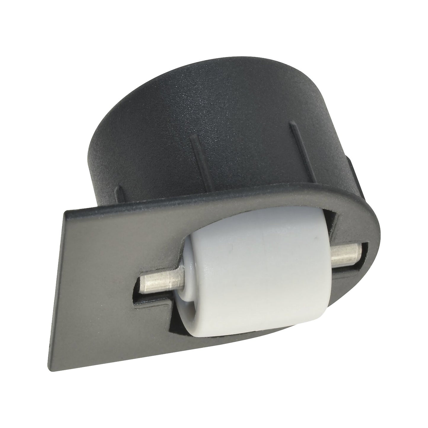 Roller-Mini BSR fixed castor, hole ØxH 25 x 17 mm, with flange, soft, for hard floors, plain bearing, fixed castor.