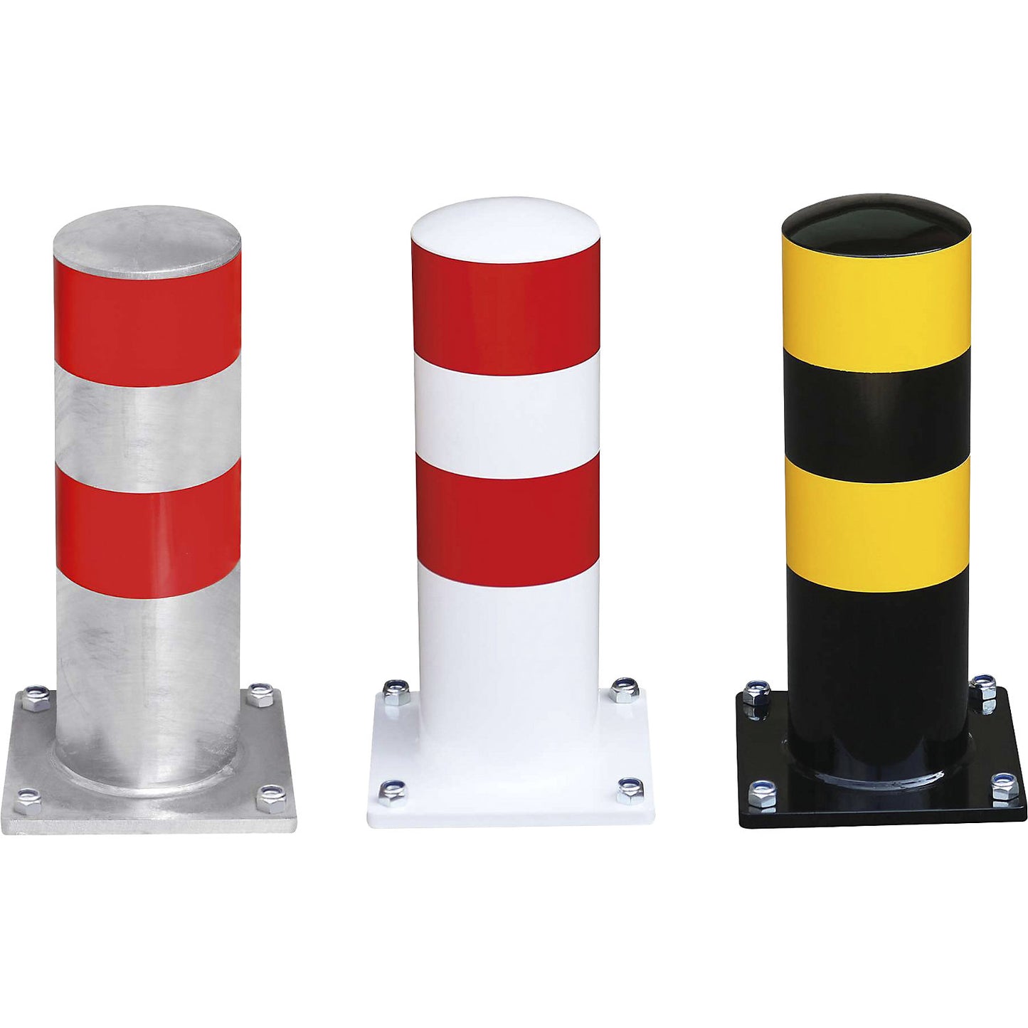 Ram protection bollard for HGV parking aid, WxH 159 x 500 mm, zinc plated/red.