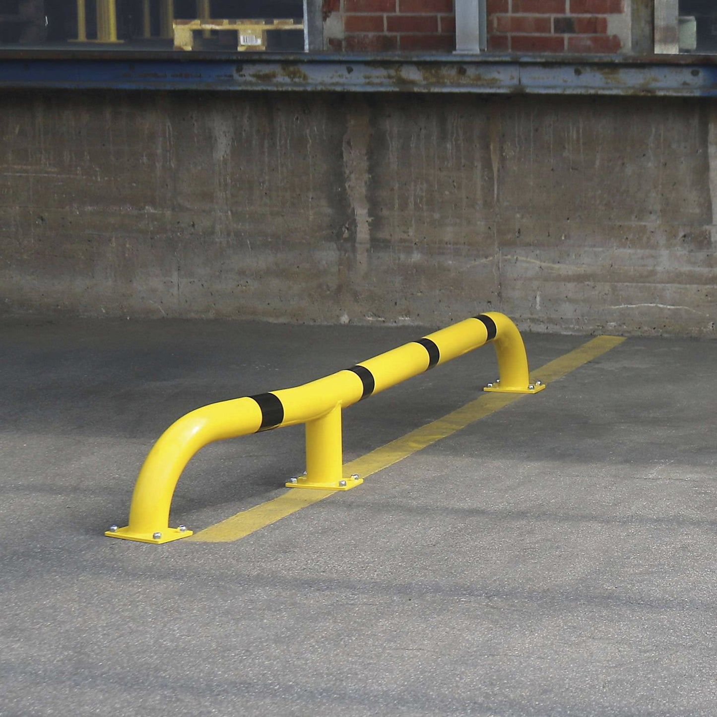 Lorry entry guide, ram protection bar set, LxWxH 2800 x 108 x 280 mm, pair, yellow/black.
