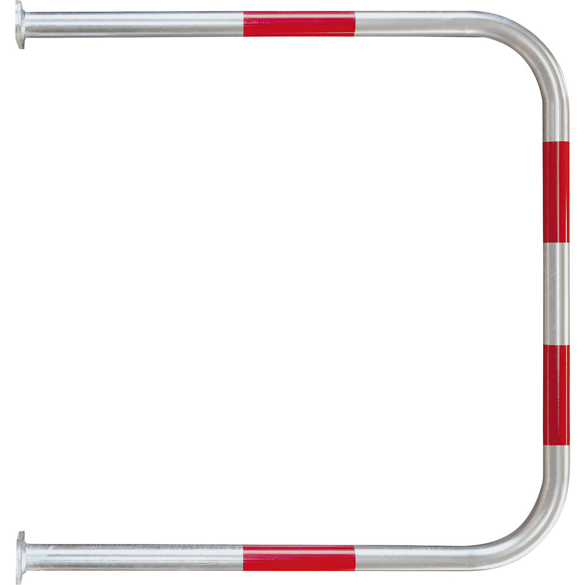 Wall protection bar, zinc plated/red, HxW 1000 x 1000 mm.