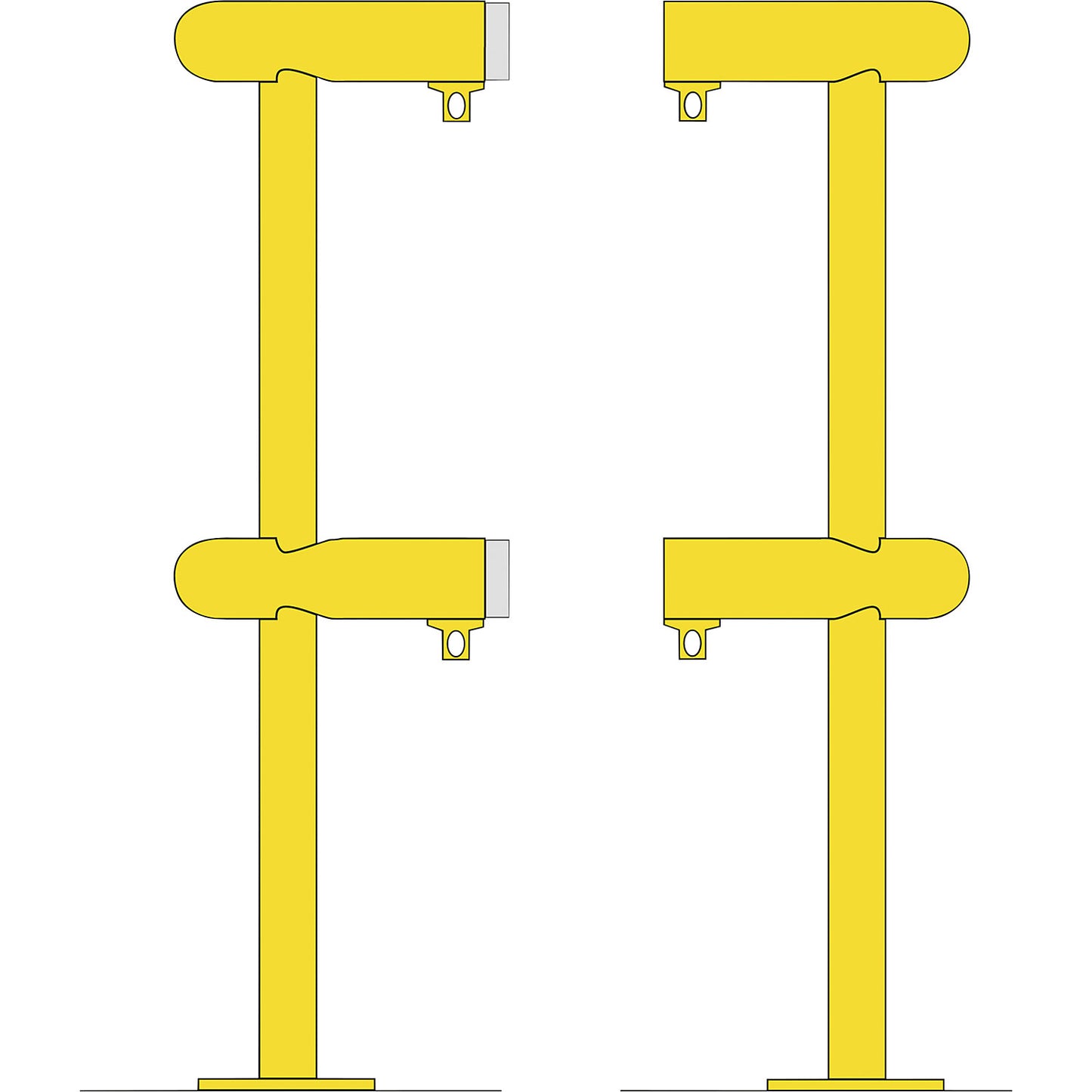 Pipe protection, HxWxD 600 x 350 x 350 mm, yellow.