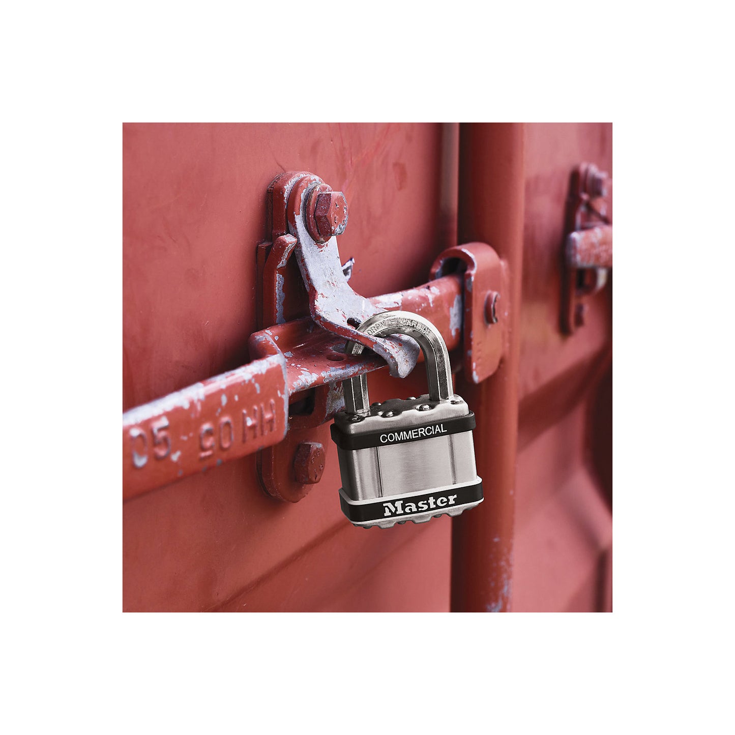 Padlock with cylinder lock, stainless steel housing, pack of 6, width 44 mm.