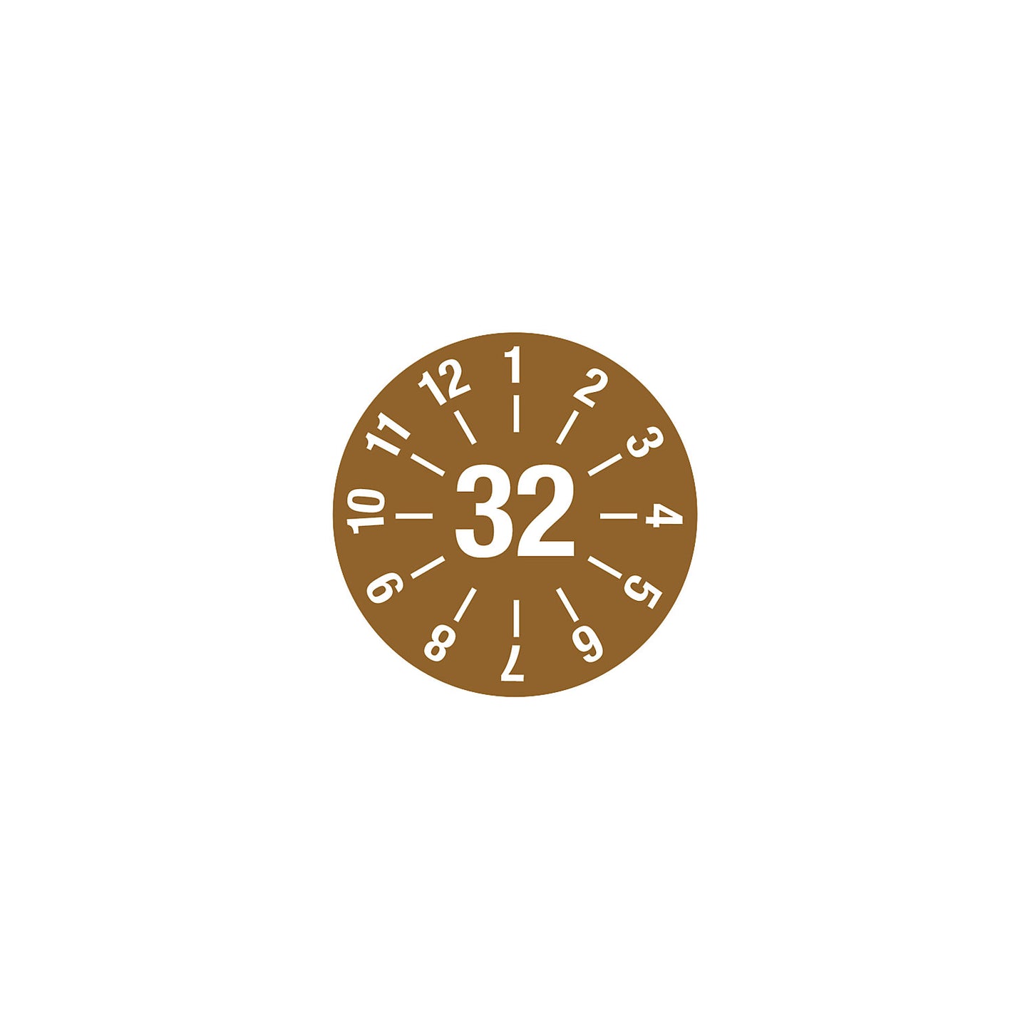 Cable test placard, annual placard, LxH 60 x 20 mm, 32, brown.