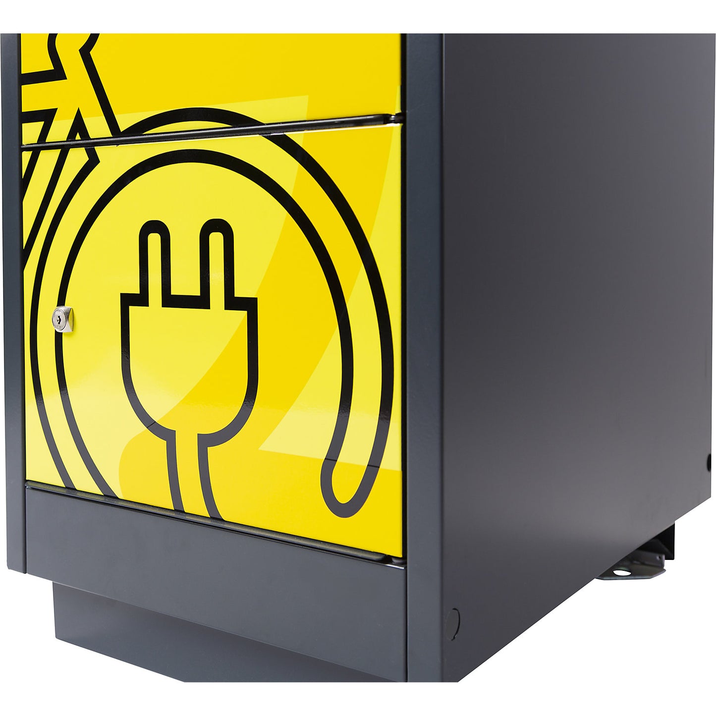Outdoor Locker battery charging cabinet, HxWxD 2150 x 460 x 1050 mm, 4 shelves.