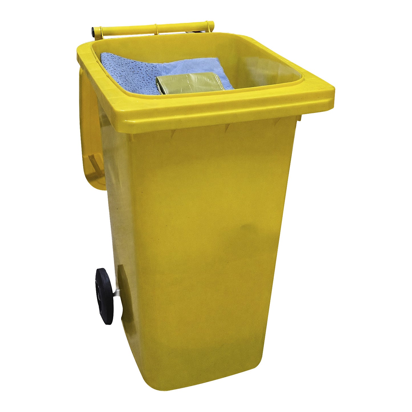 Emergency spill kit in a plastic drum, absorbency 200 l, oil model, blue.