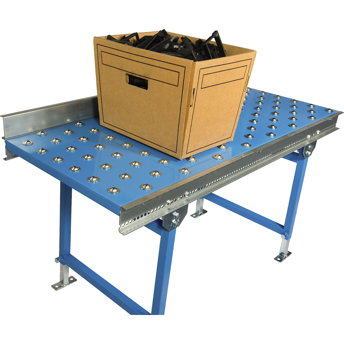 Ball transfer table, length 1000 mm, spacing 125 mm.