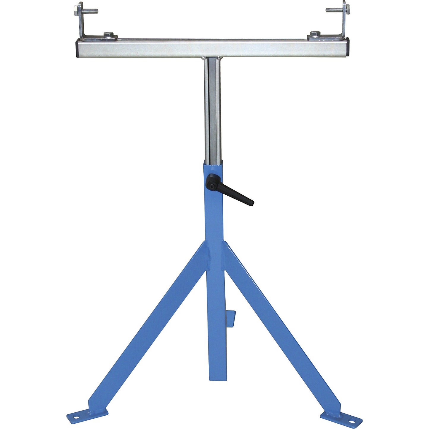 Tripod support, for light-duty roller conveyors, blue, track W 400 mm, H 680 - 1100 mm.