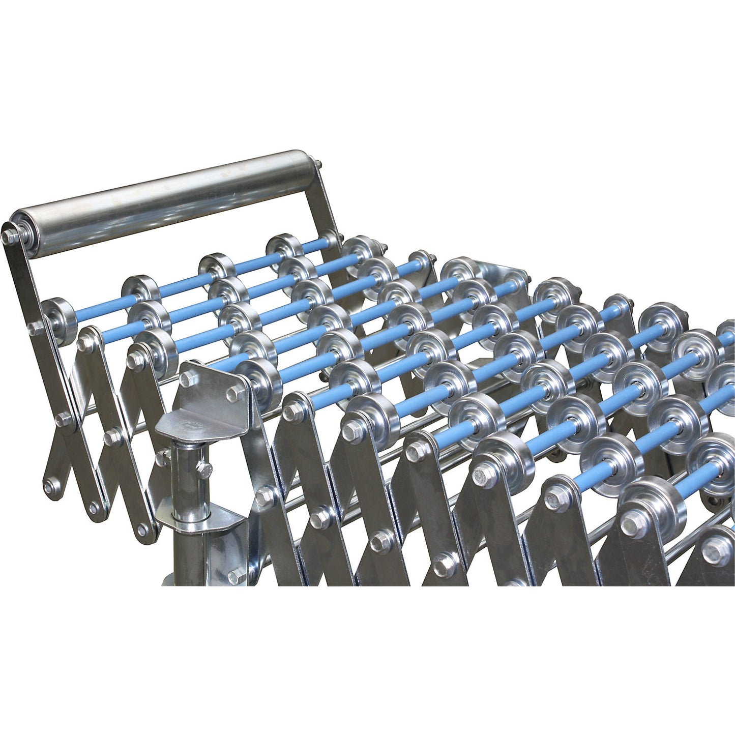 Pull-out stop, for flexible roller conveyor, fixed, track W 300 mm.