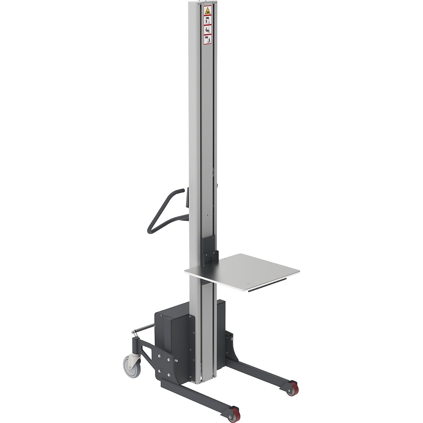 Minilift, steel platform 500 x 500 mm, lifting range 1600 mm, lifting range 2000 mm, max. load 180 kg.