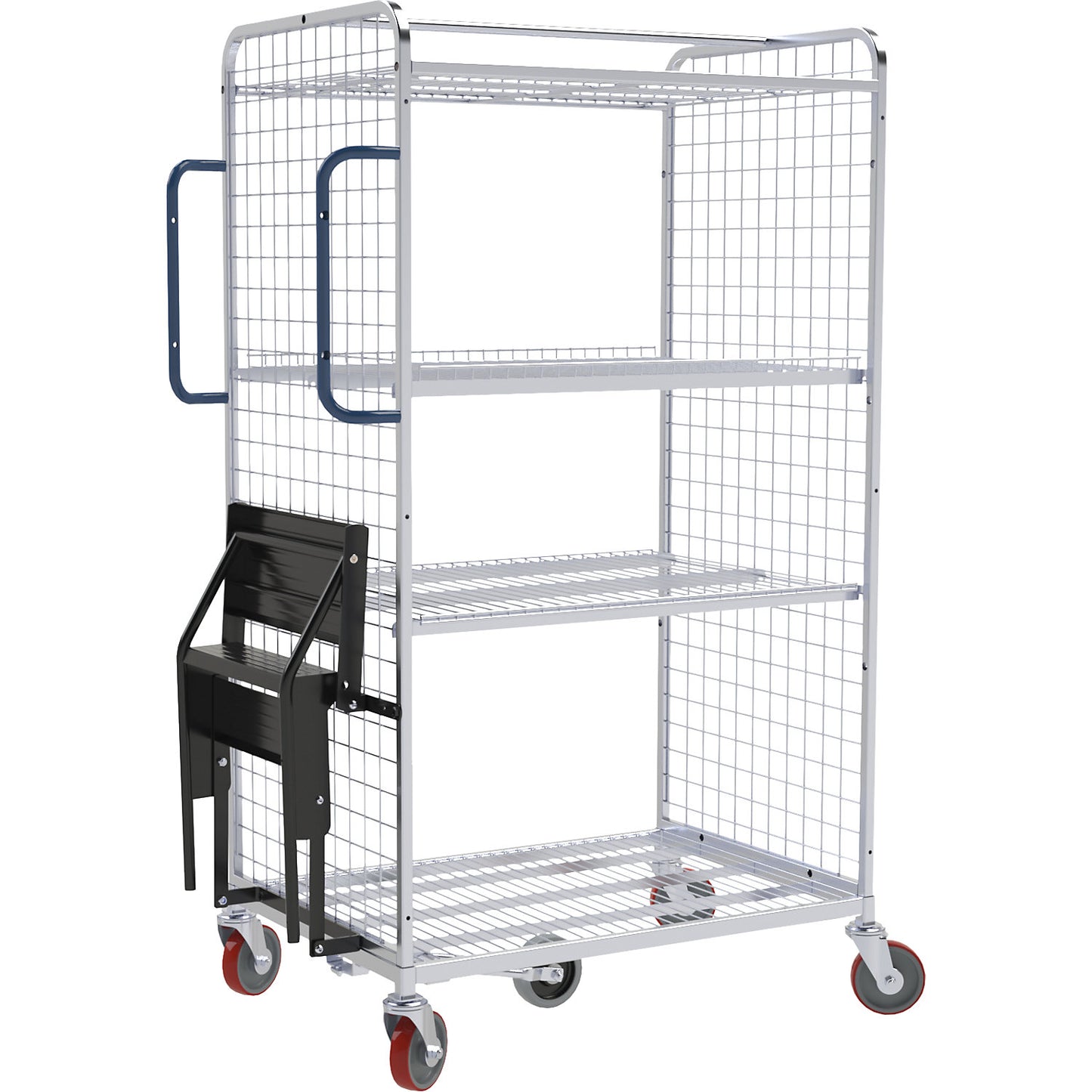 Order picking trolley, LxW 940 x 670 mm, 3-sided.