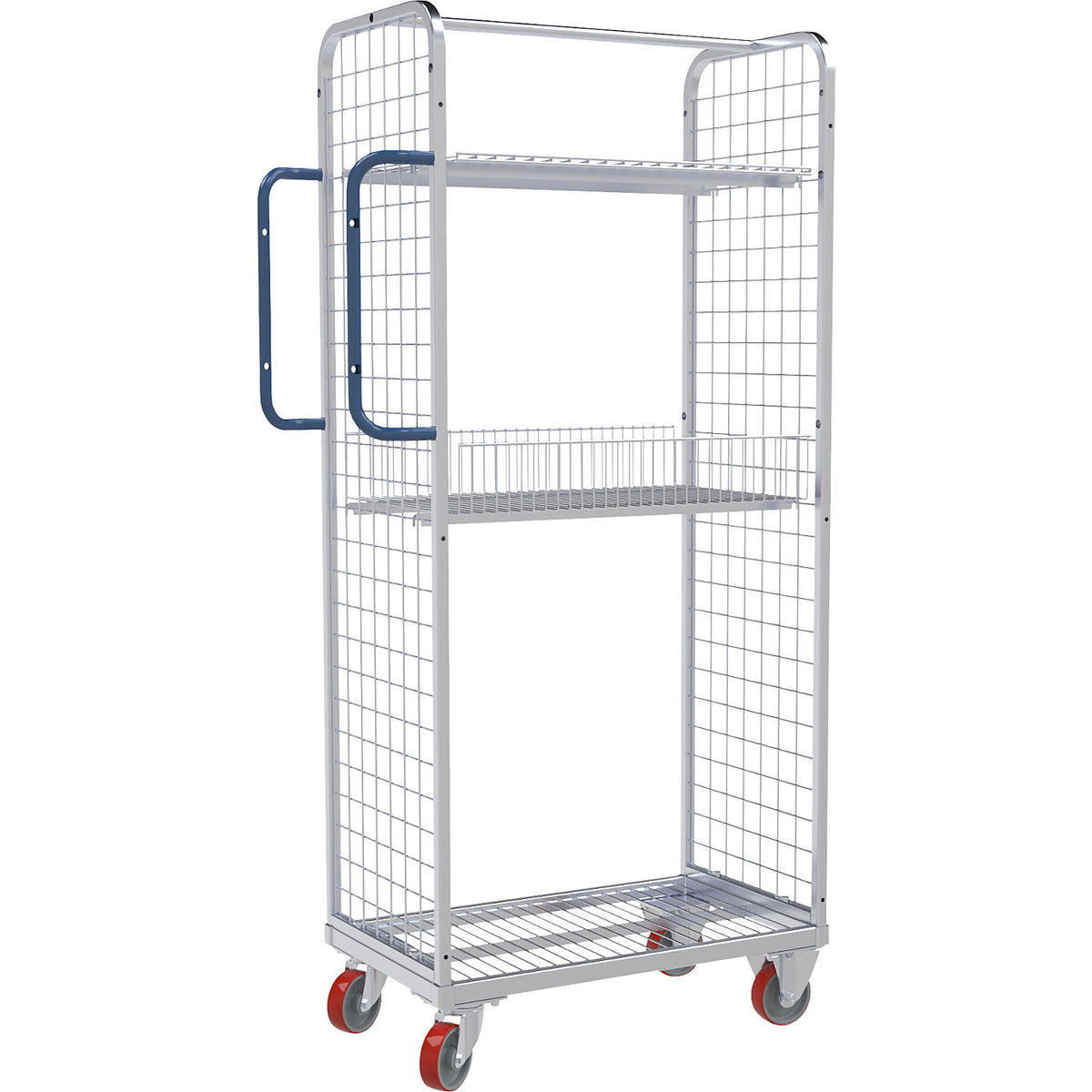 Order picking trolley, LxW 680 x 415 mm, 3-sided.