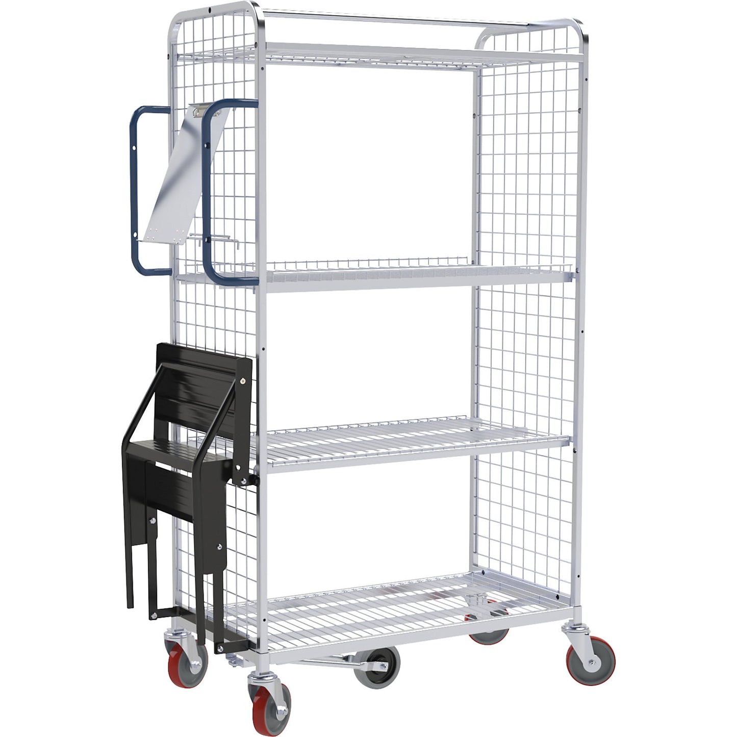 Order picking trolley, LxW 940 x 510 mm, 3-sided.